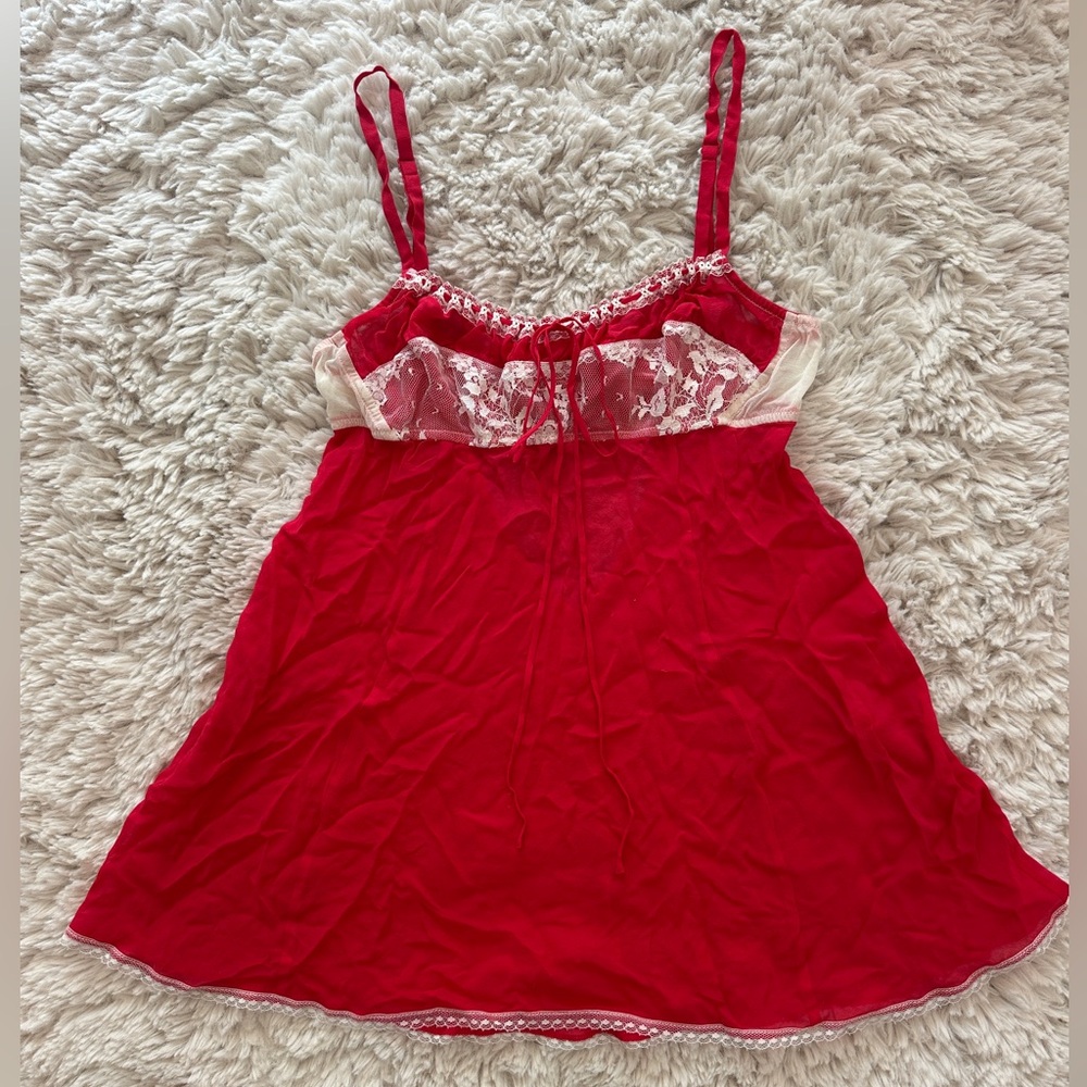 Victoria’s Secret red and white negligee/lingerie. Medium